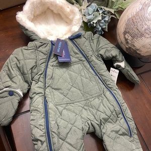 Urban Republic Baby Snowsuit  - Quilted Fleece Lined Bodysuit